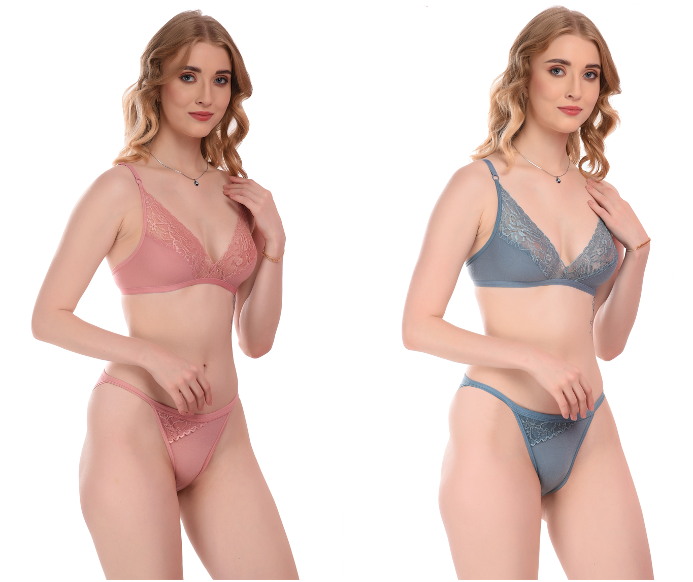 Women's Cotton Blend Lingerie Set Pack of 2 (Size-40B)