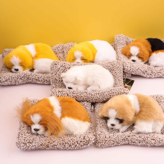 Cute Sleeping Dog Plush Toy Car Dashboard Decoration
