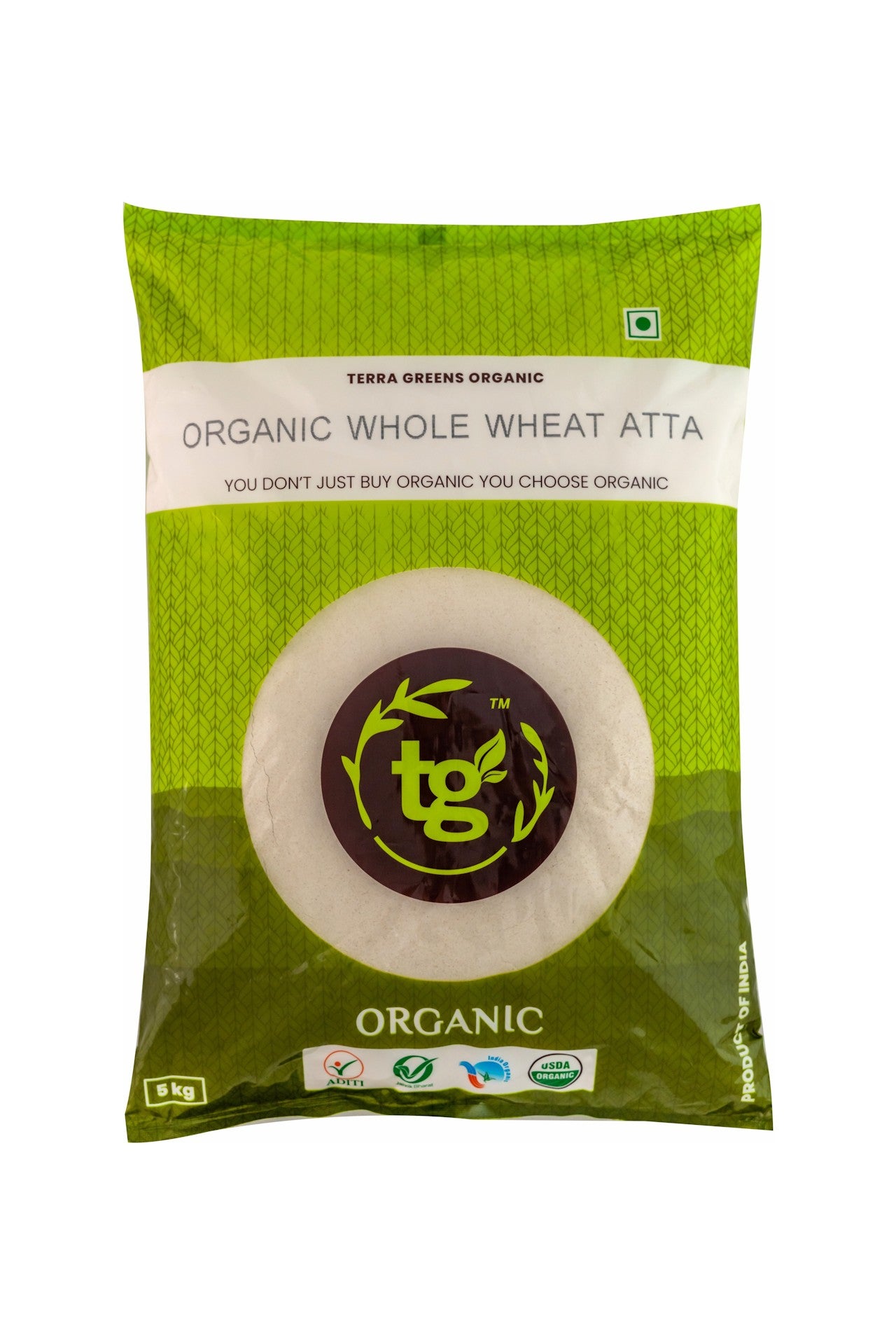 Organic Whole Wheat Atta – Terra Greens 5kg