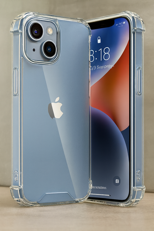 Clear Shockproof Case for iPhone (Blue)
