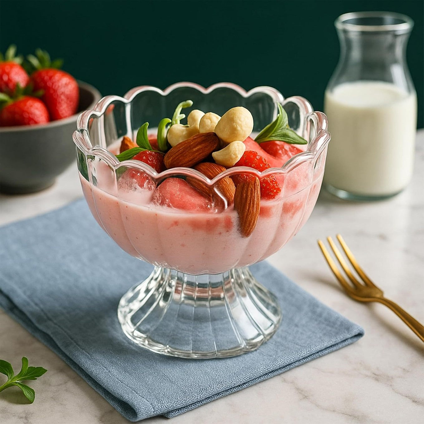 Ice Cream Glass Bowl Set 6 Pcs