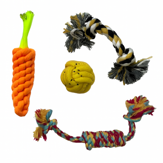 4 Pack Rope Chew Teething Toys for Puppies Boredom