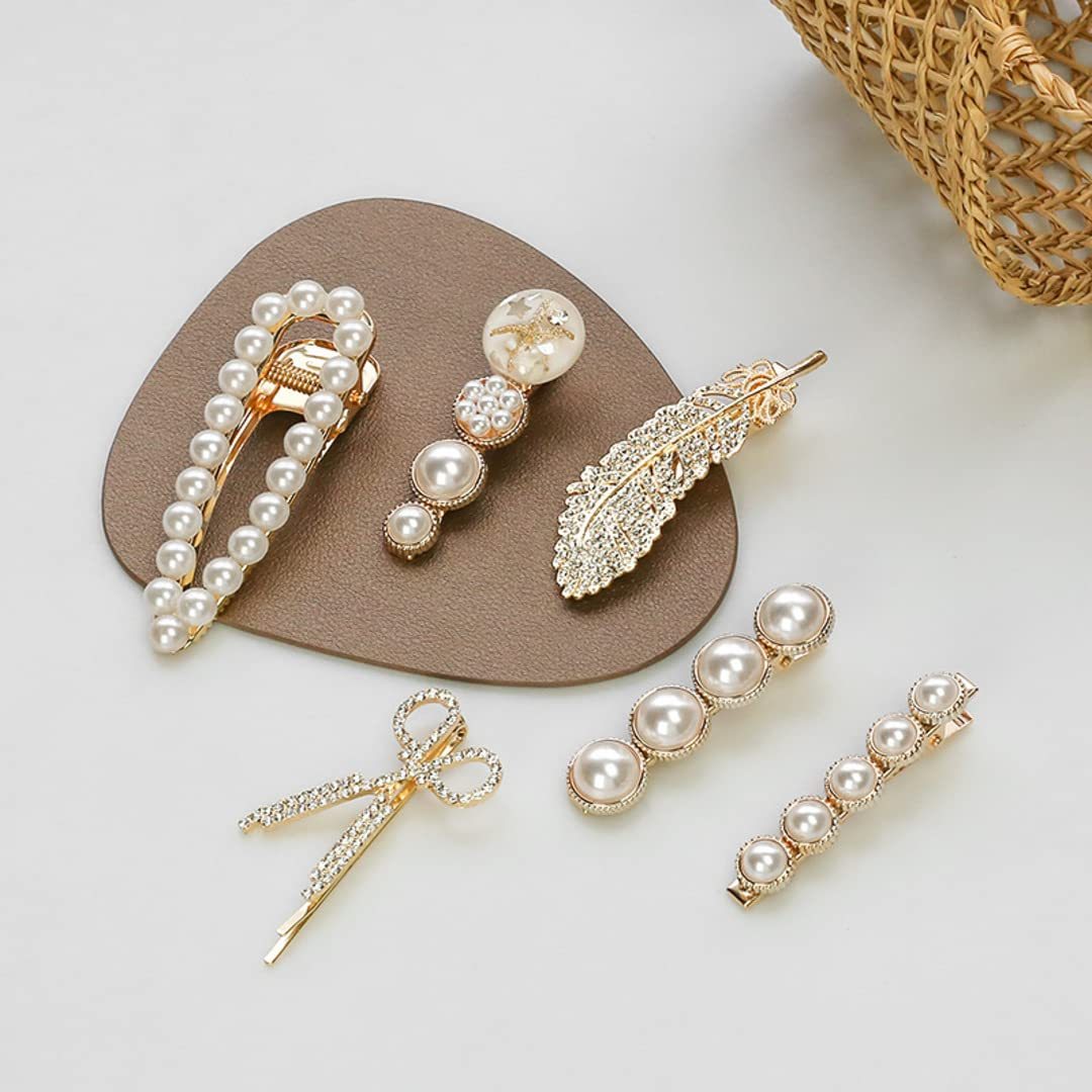 11 Pcs Korean Pearl Rhinestone Metal Hair Clips