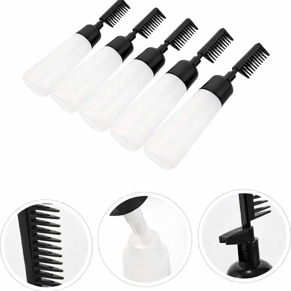 Hair Root Comb Applicator Bottle Set of 5