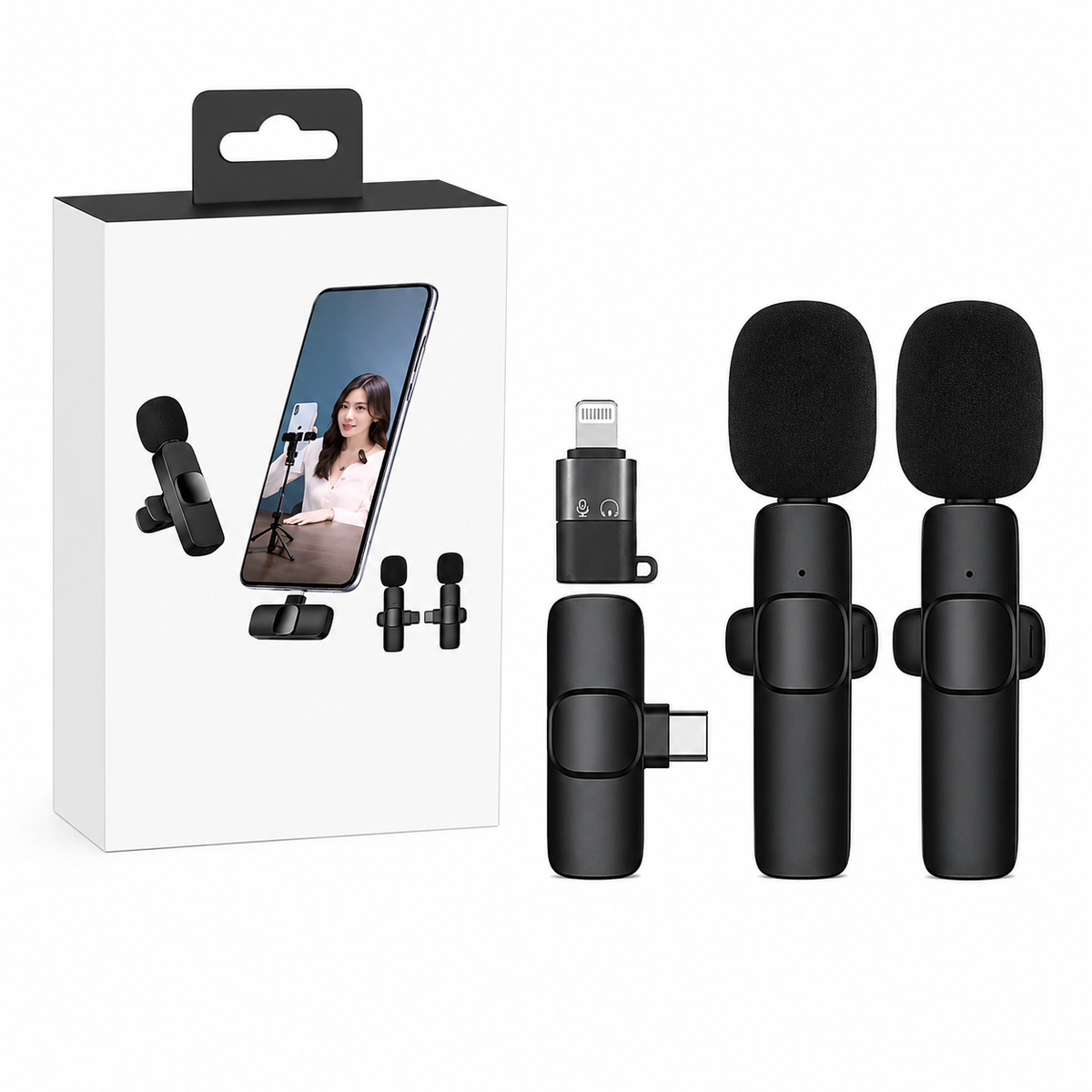 Wireless Clip-On Lavalier Microphone Set