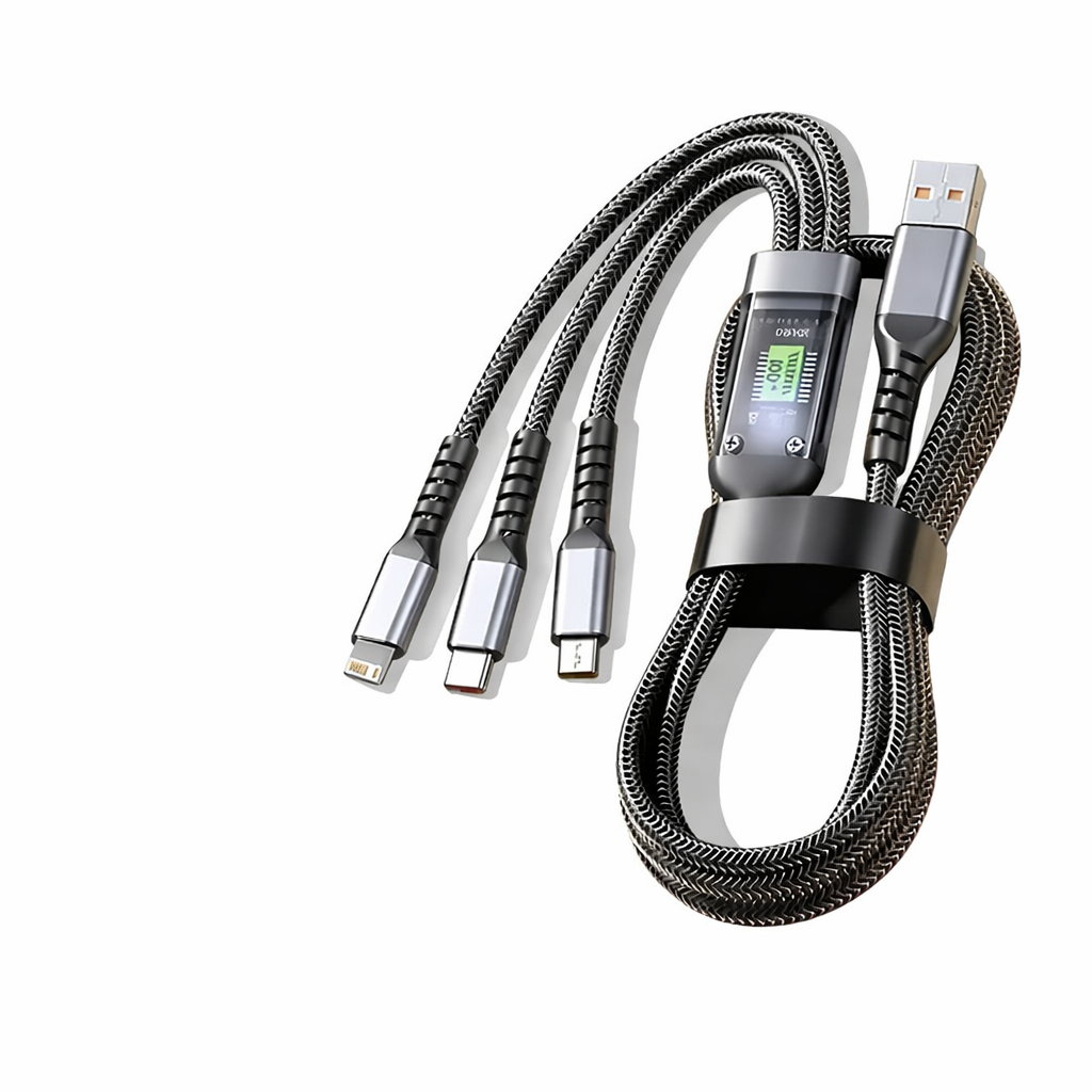 3-in-1 Fast Charging Braided USB Cable