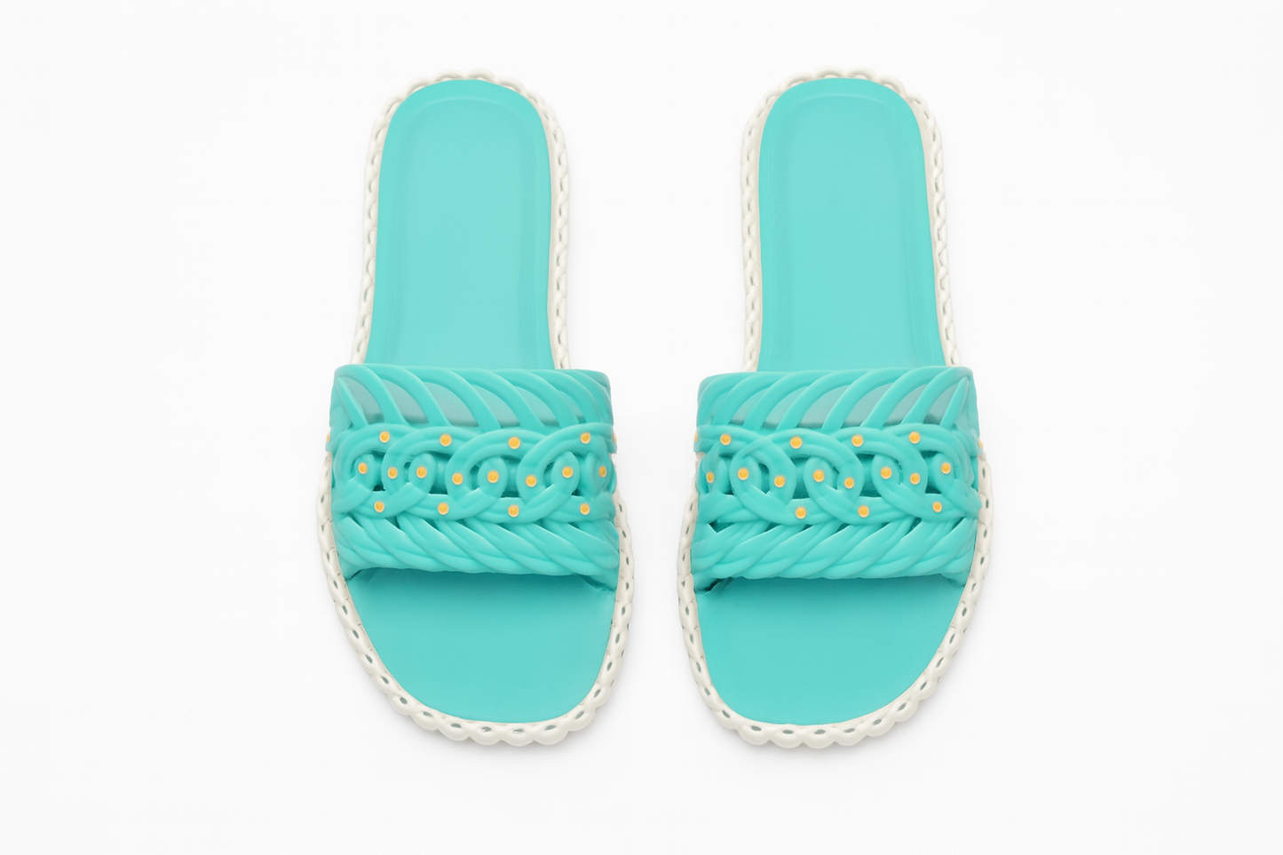 Women’s Black Braided Slide Sandals Casual Flat Slip-On Footwear