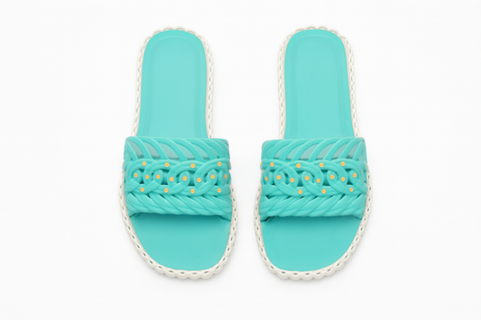 Women’s Black Braided Slide Sandals Casual Flat Slip-On Footwear