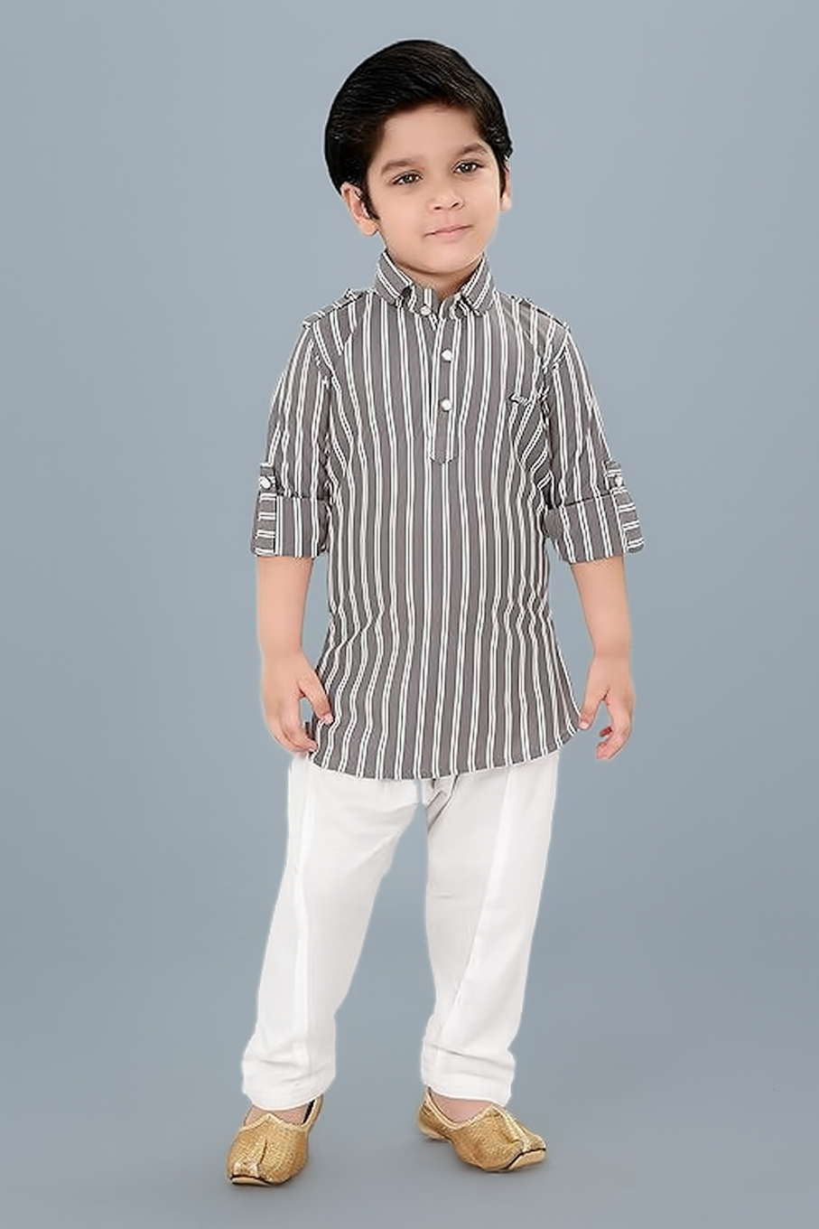 Cotton Pathani Suit for Boys-Black (Size-4-5 YEAR) | D53