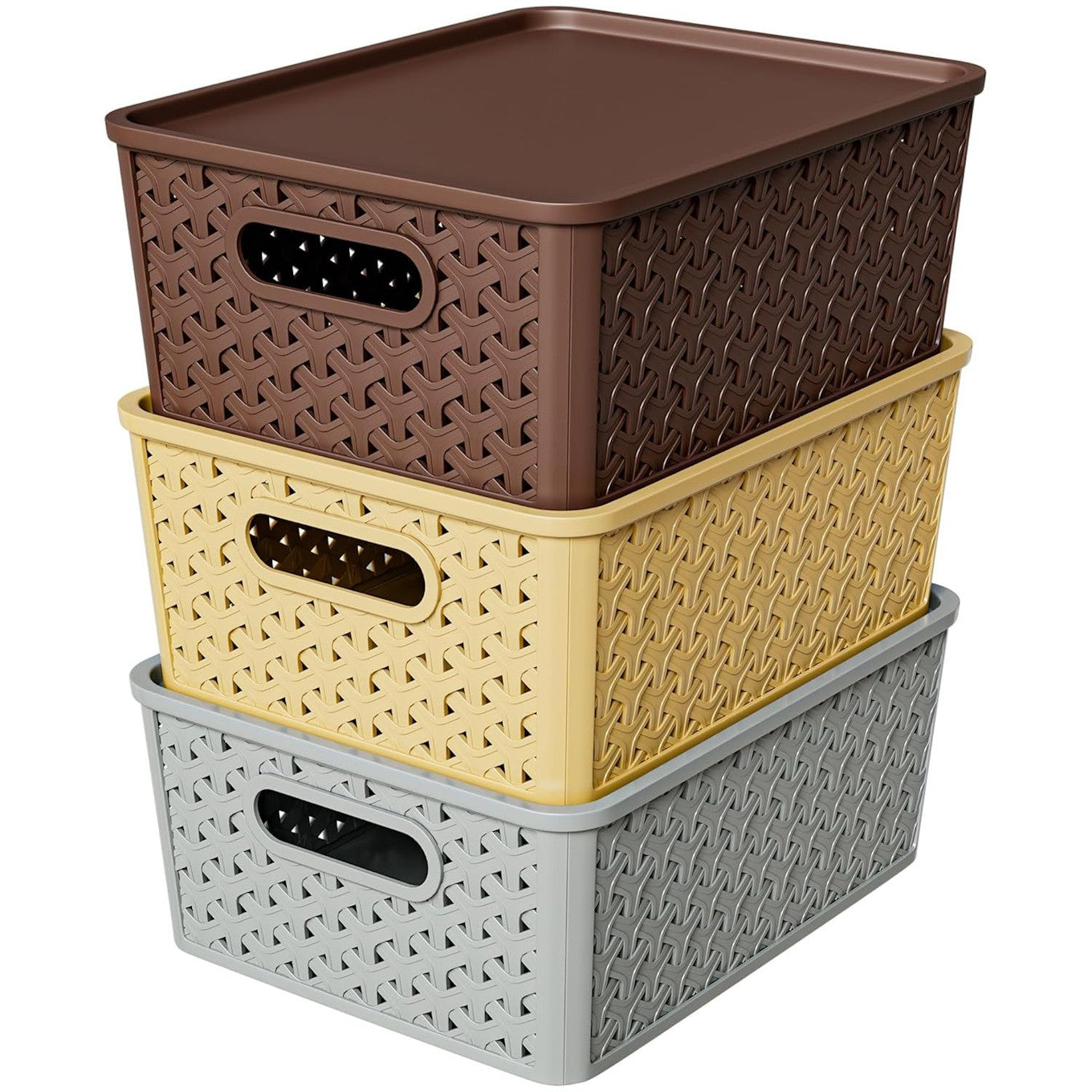 Multipurpose Plastic Storage Organizer Box Set of 3