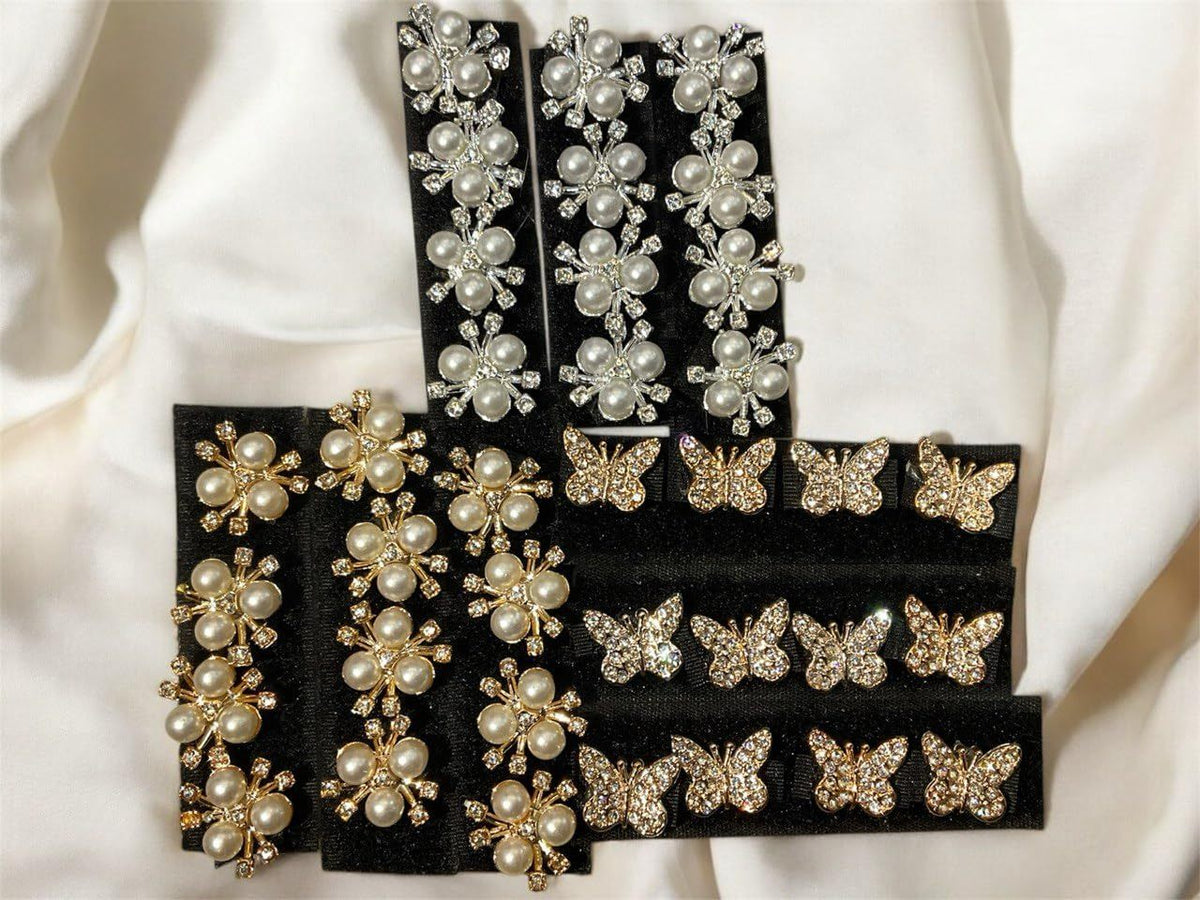 Pearl & Rhinestone Bridal Hair Clips Set