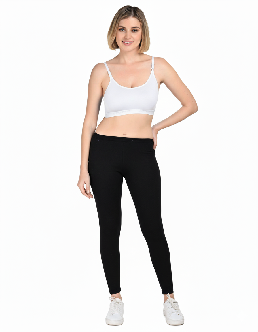 Women's Sports Bra & Leggings Set White (M )