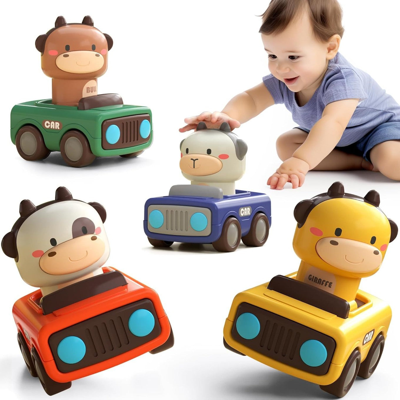 Baby Push Go Animal Car Toys Set