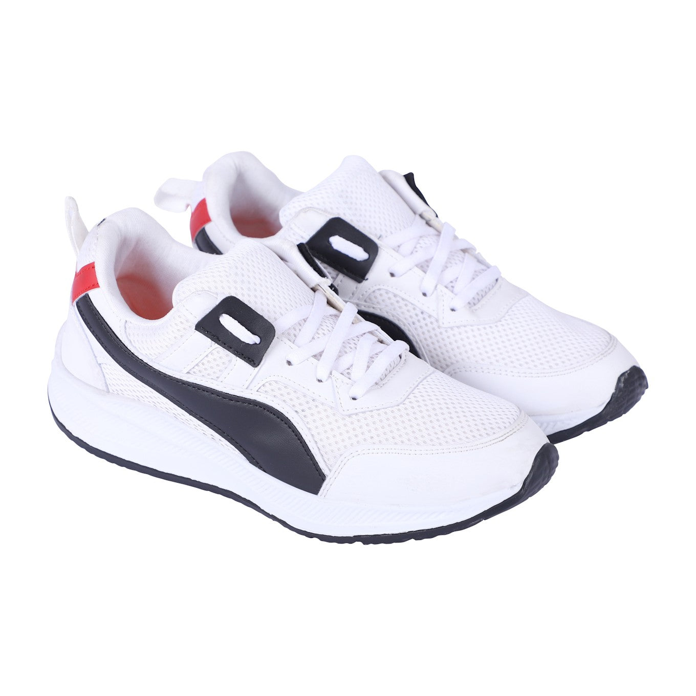 Men Lace Up Running Shoes, White (Size-9 UK)