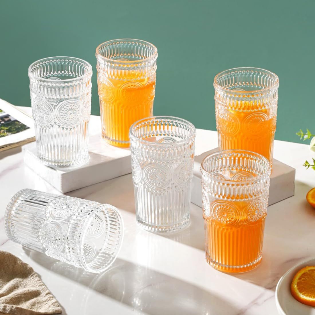 Vintage Tumbler Glass Set 6 Pcs 350ml