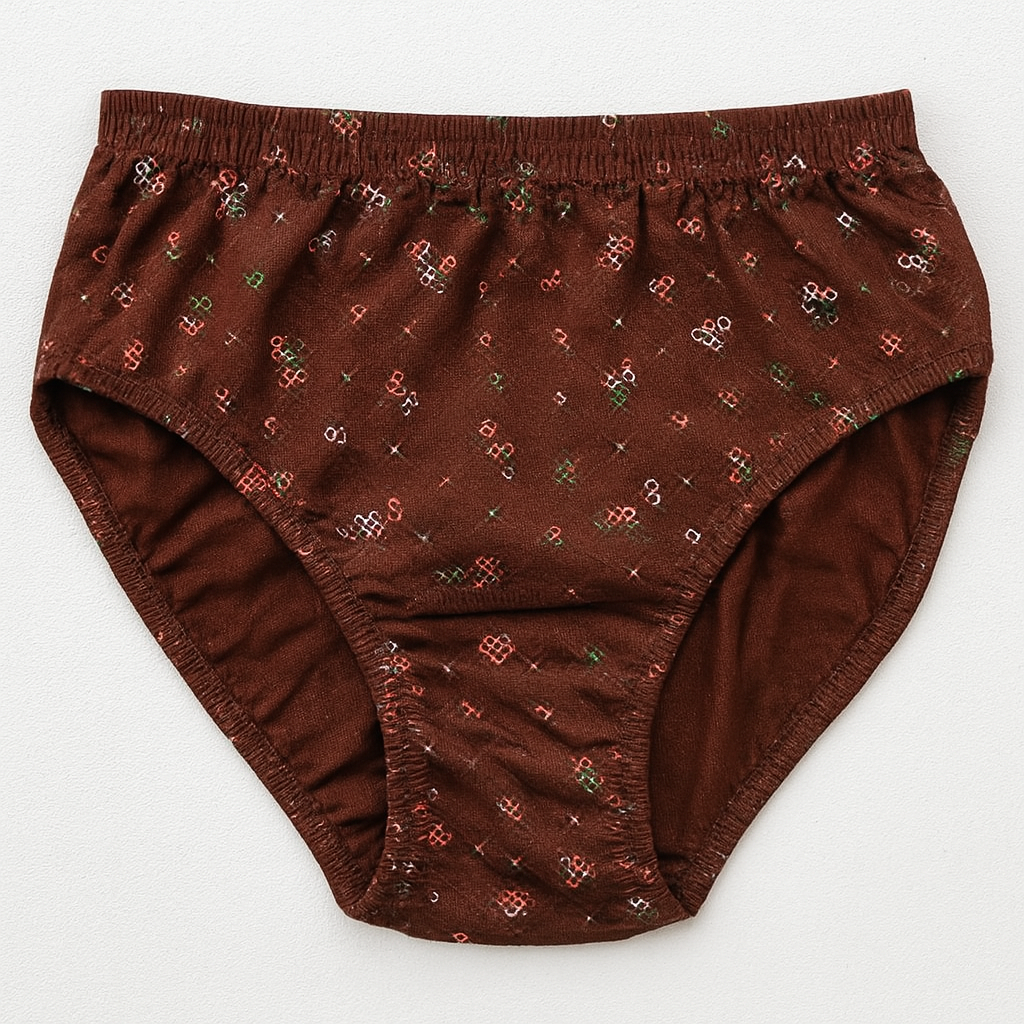 Kids Cotton Underwear, Drawer, Briefs, Panty-Brown (Size-12-18 MONTH)