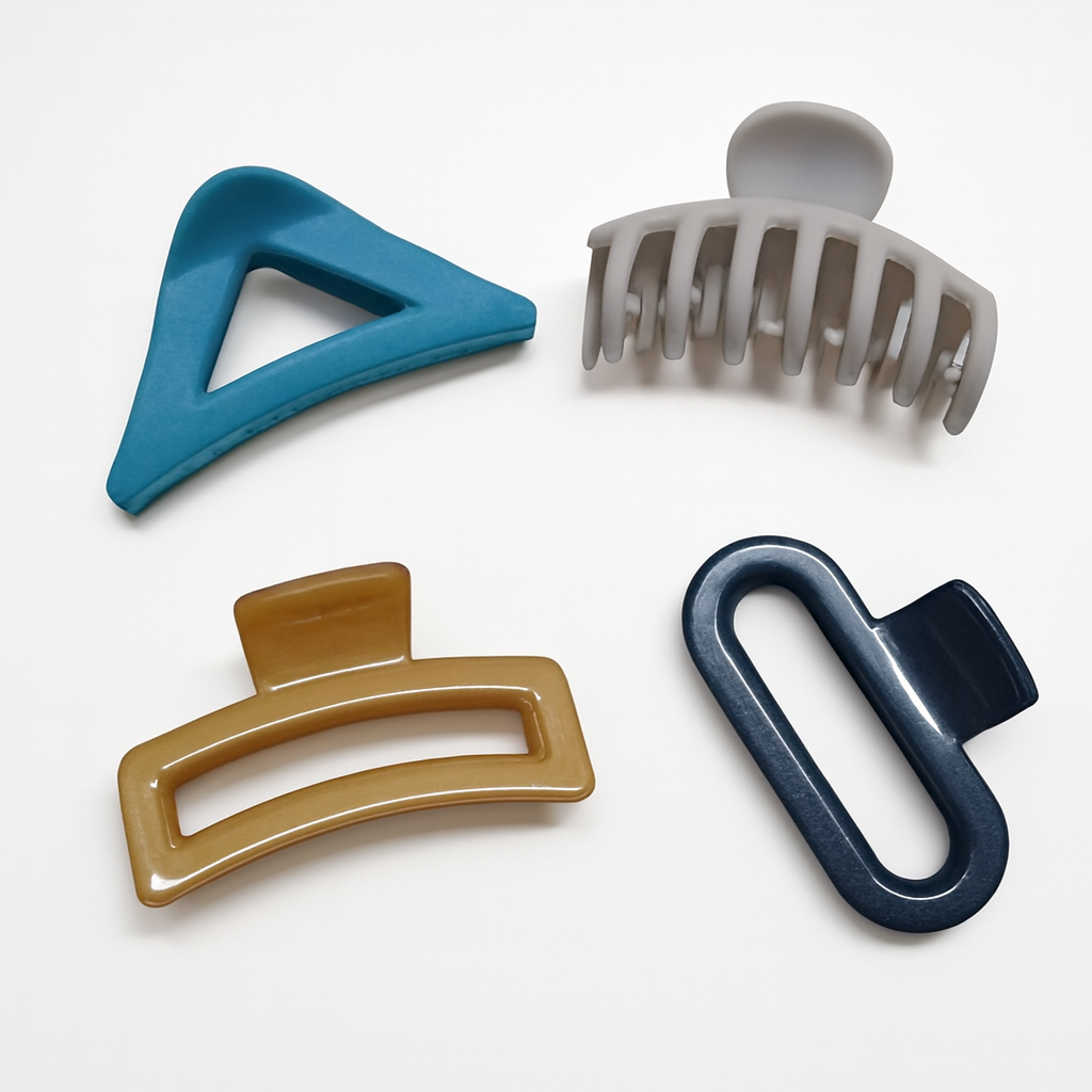 Set of 4 Geometric Matte Hair Claw Clips-D20