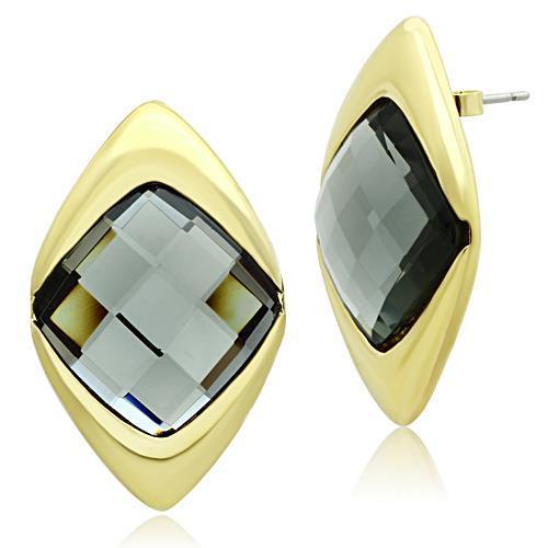 GL341 - IP Gold(Ion Plating) Brass Earrings with Synthetic Synthetic