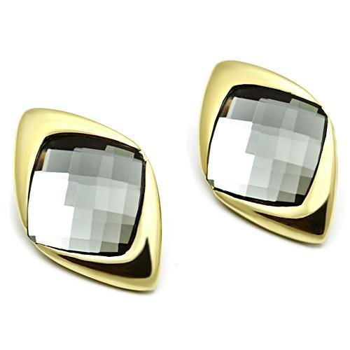 GL341 - IP Gold(Ion Plating) Brass Earrings with Synthetic Synthetic