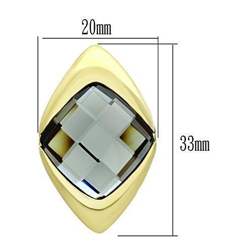 GL341 - IP Gold(Ion Plating) Brass Earrings with Synthetic Synthetic