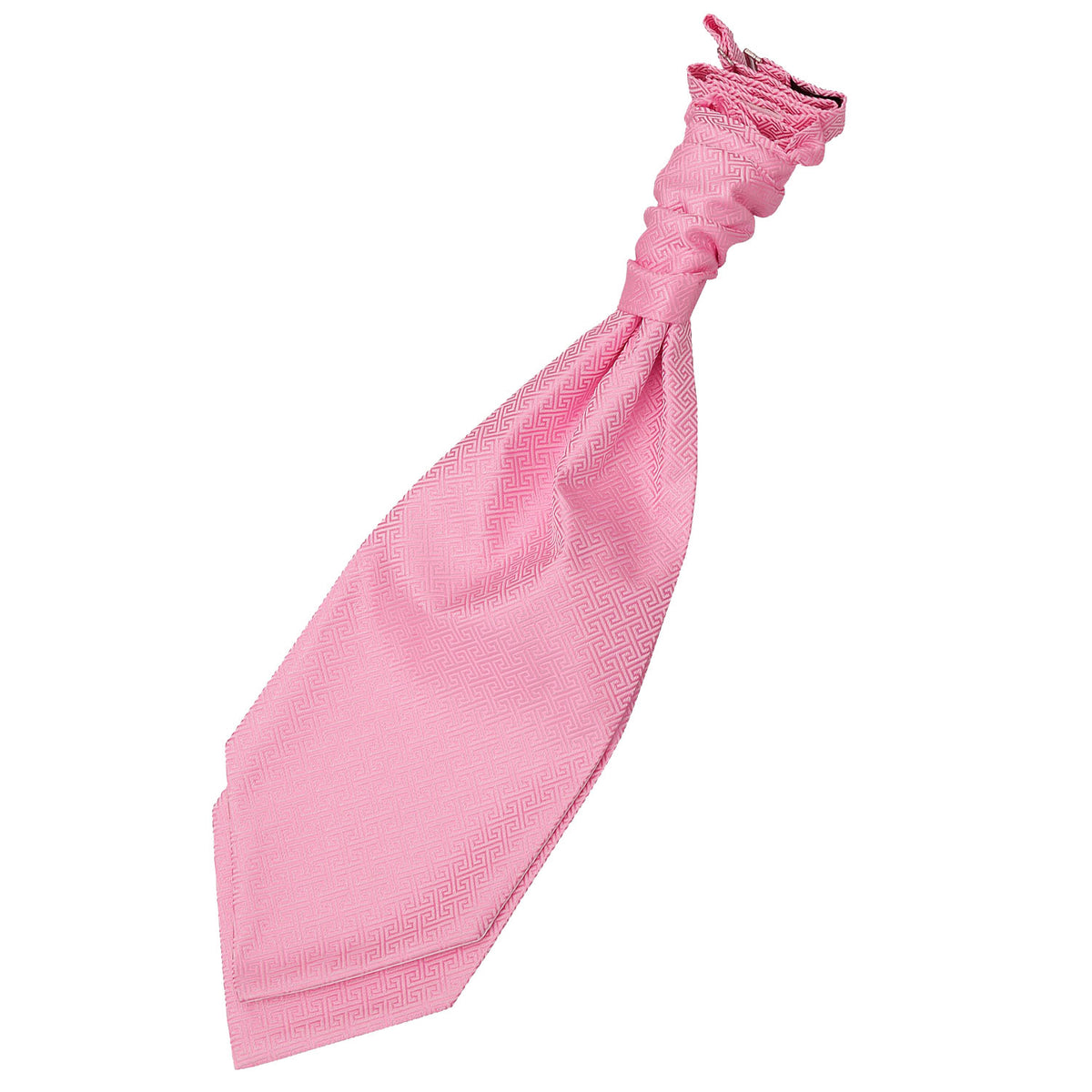 Greek Key Pre-Tied Ruche Cravat - Baby Pink