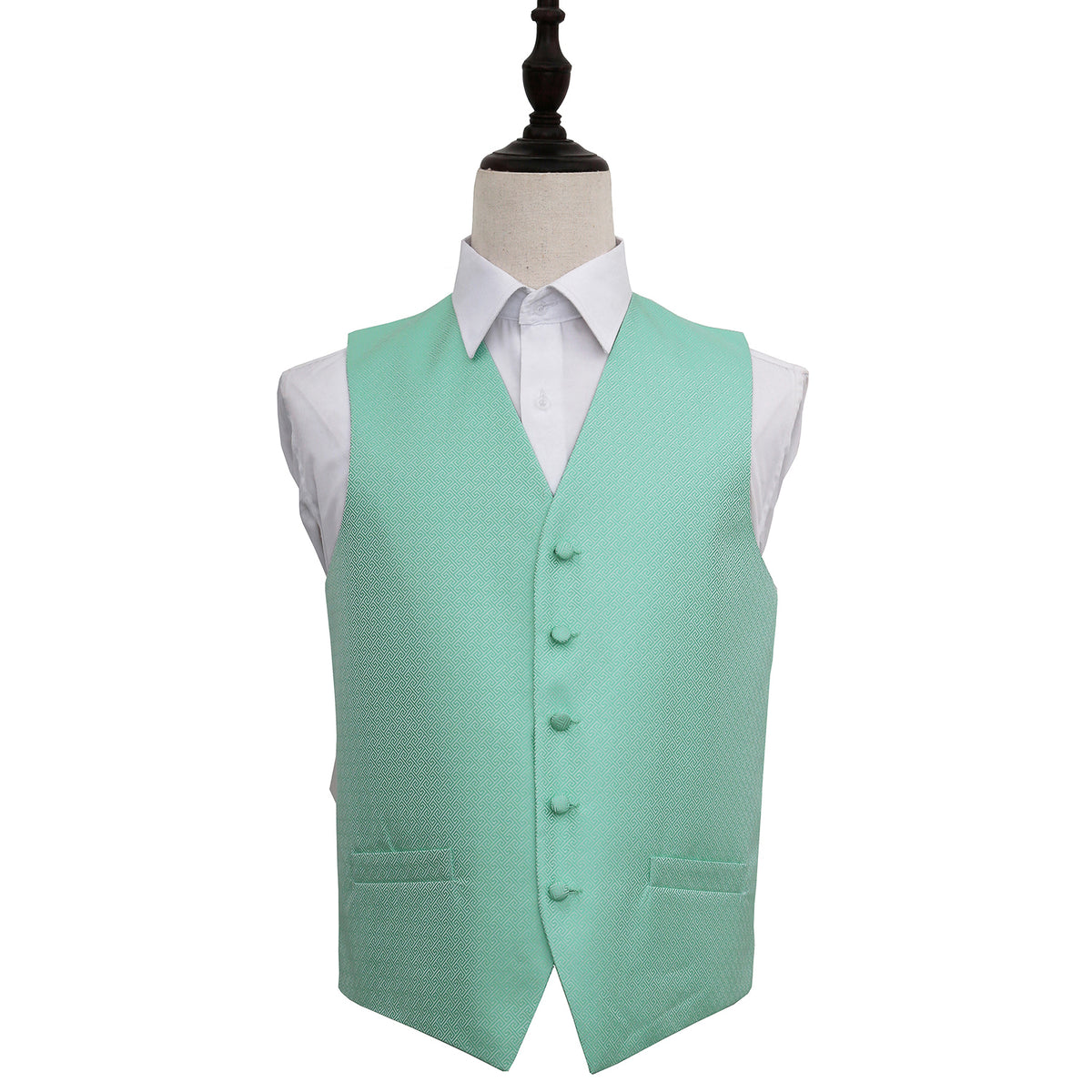 Greek Key Waistcoat - Mint Green, 36'