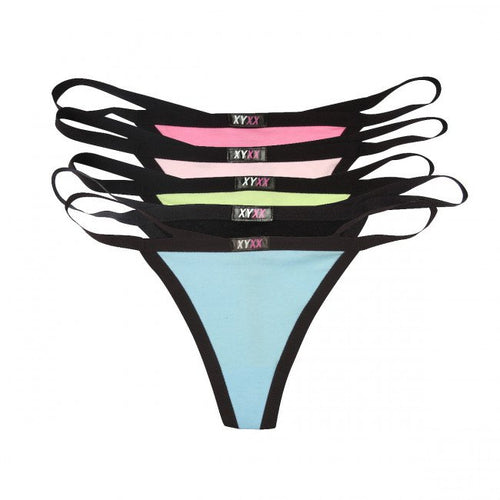 5 Womens Cotton G String Thong Mix Colour Pack