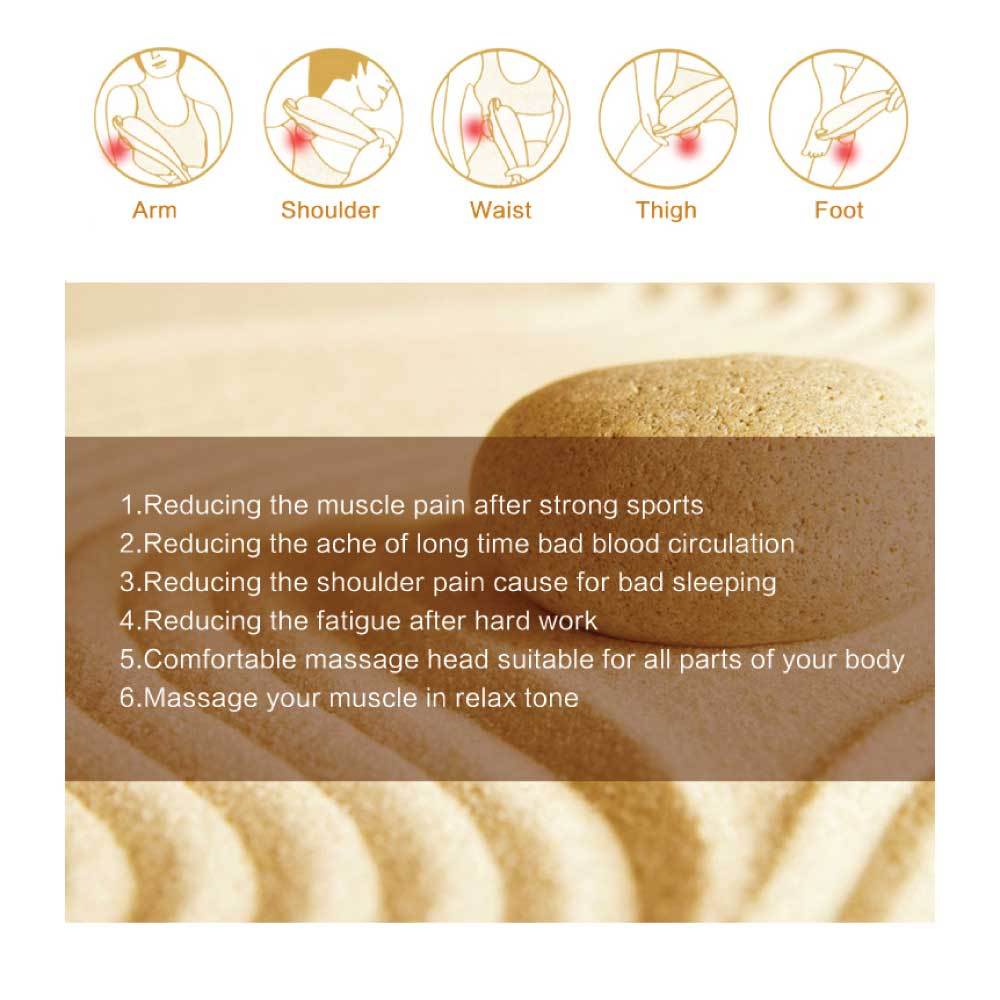 Full Body Handheld Massager Machine Champagne - 6 Massage Heads Neck