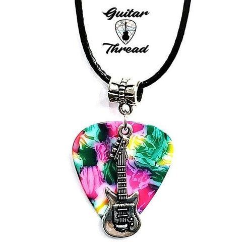Handmade Guitar Pick Necklace | Guitar Charm Necklace