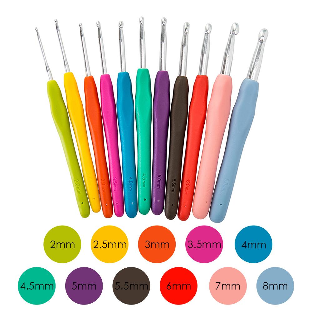 30 Pcs Crochet Hooks Kit Yarn Knitting Needles Sewing Tools Grip Set