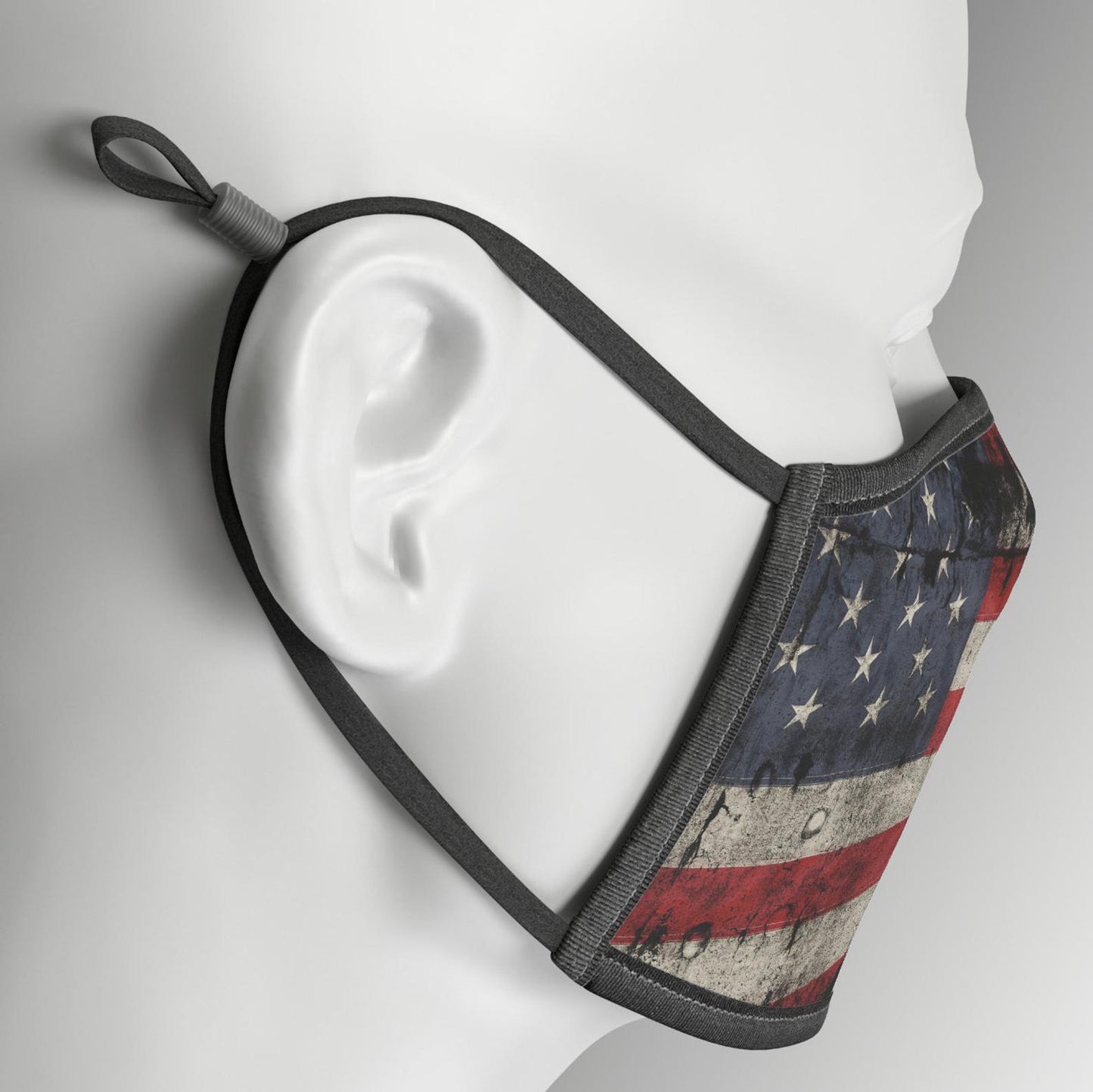 American Distressed Flag Panel - Made in USA Mouth Cover Unisex