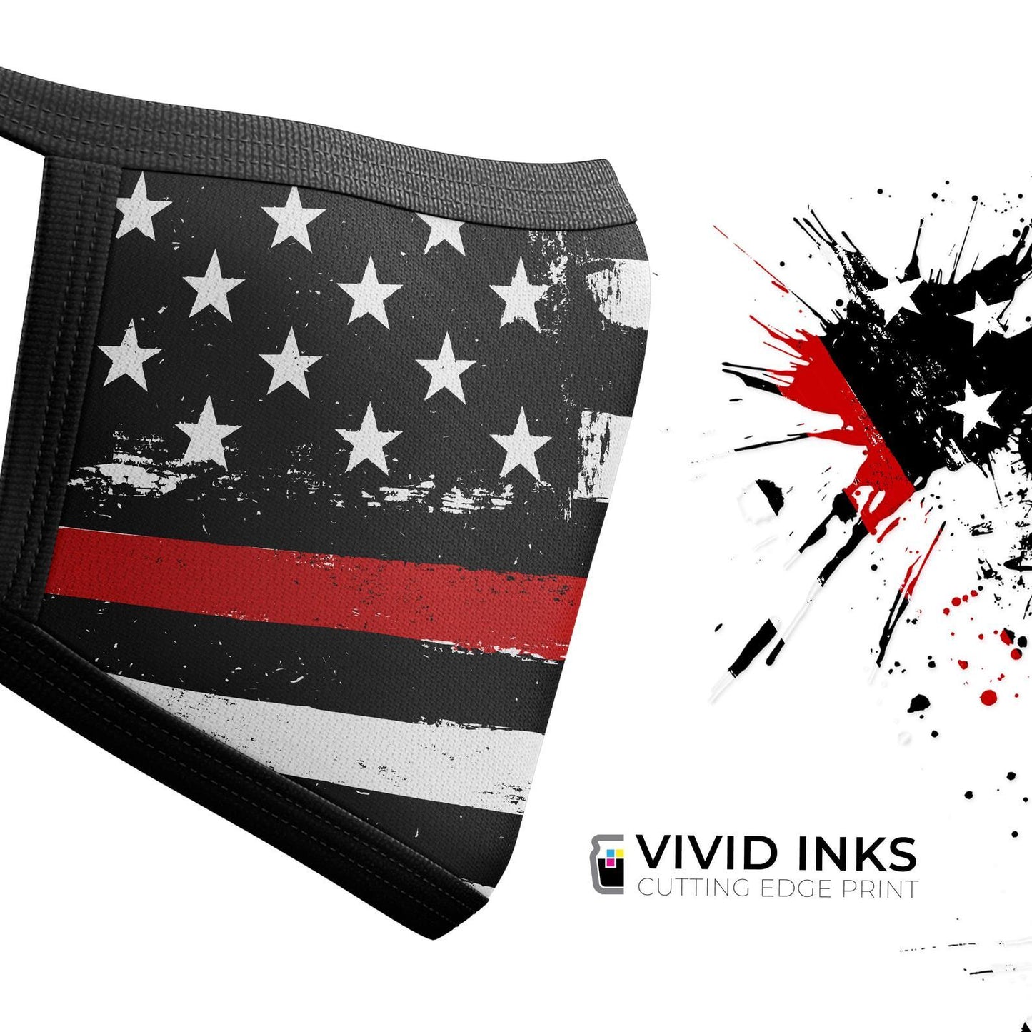 Grunge Patriotic American Flag with Thin Red Line V2 - Made in USA