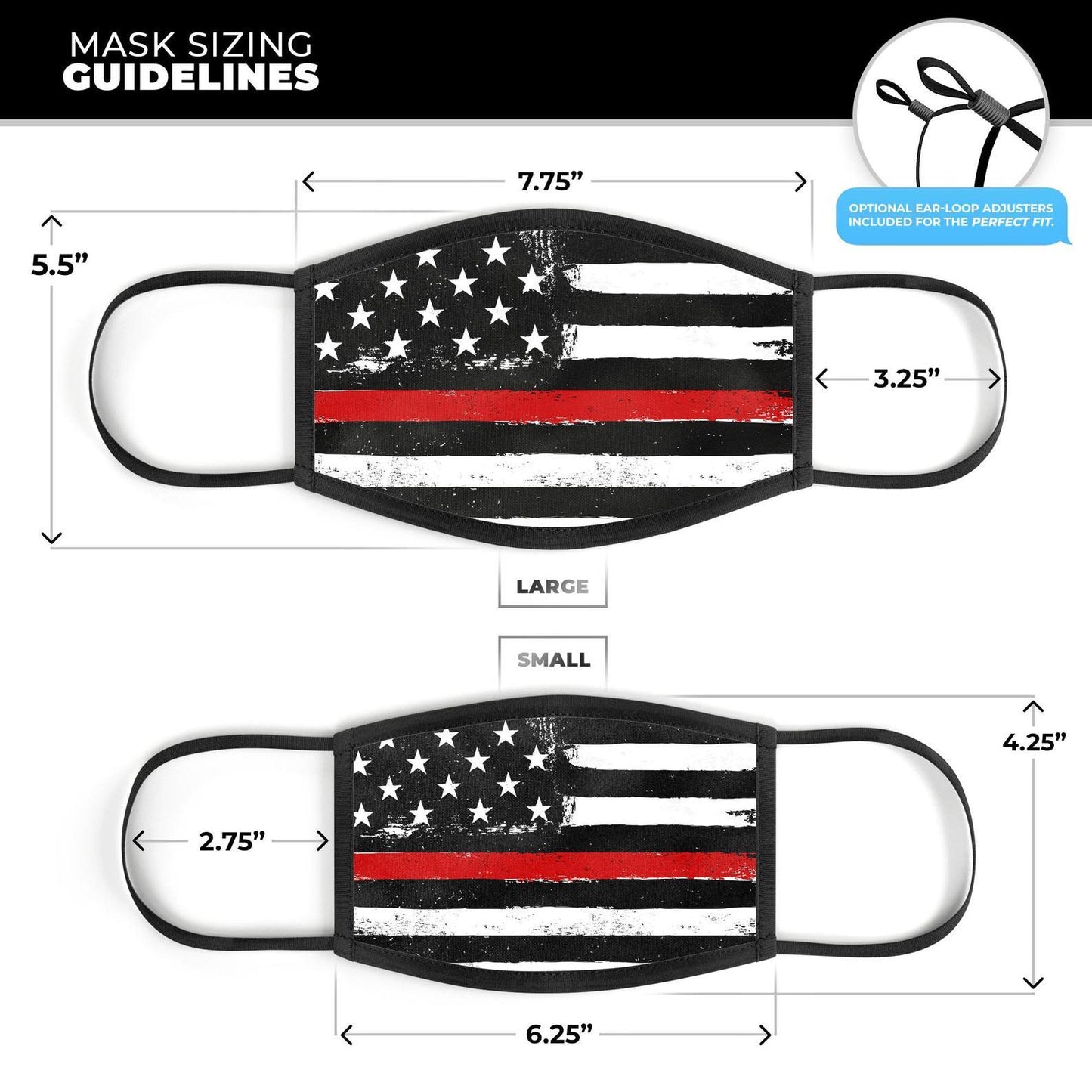 Grunge Patriotic American Flag with Thin Red Line V2 - Made in USA