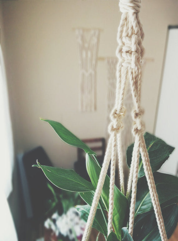 Macrame Plant Hanger, Hanging Planter,  Modern