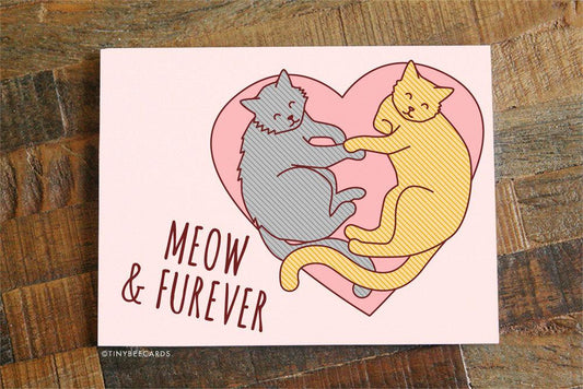 Cat Love Card "Meow & Furever"