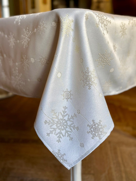 Rectangular Tablecloth, Festive Motive, Christmas Motive | Golden