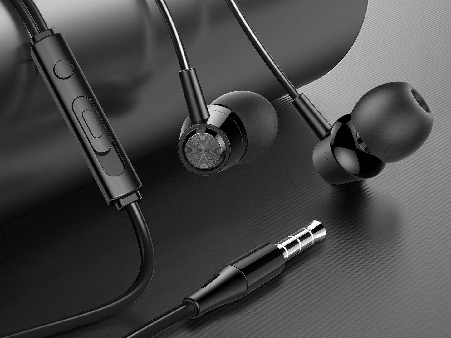 Techancy Auriculares Intra TD8025 Fio 3.5mm Estereo com Microfone Cabo