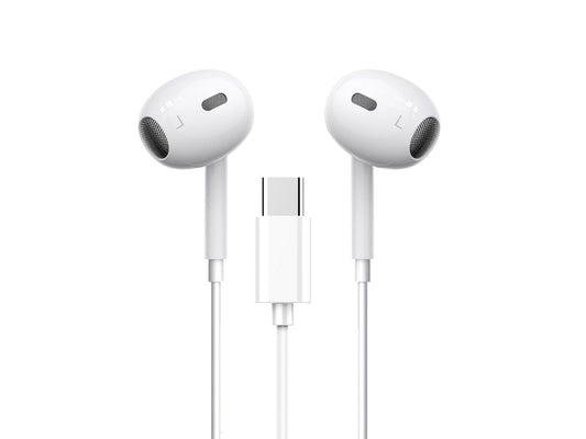 Techancy Auricular Estéreo Tipo C Branco  TD8046, Com Microfone,