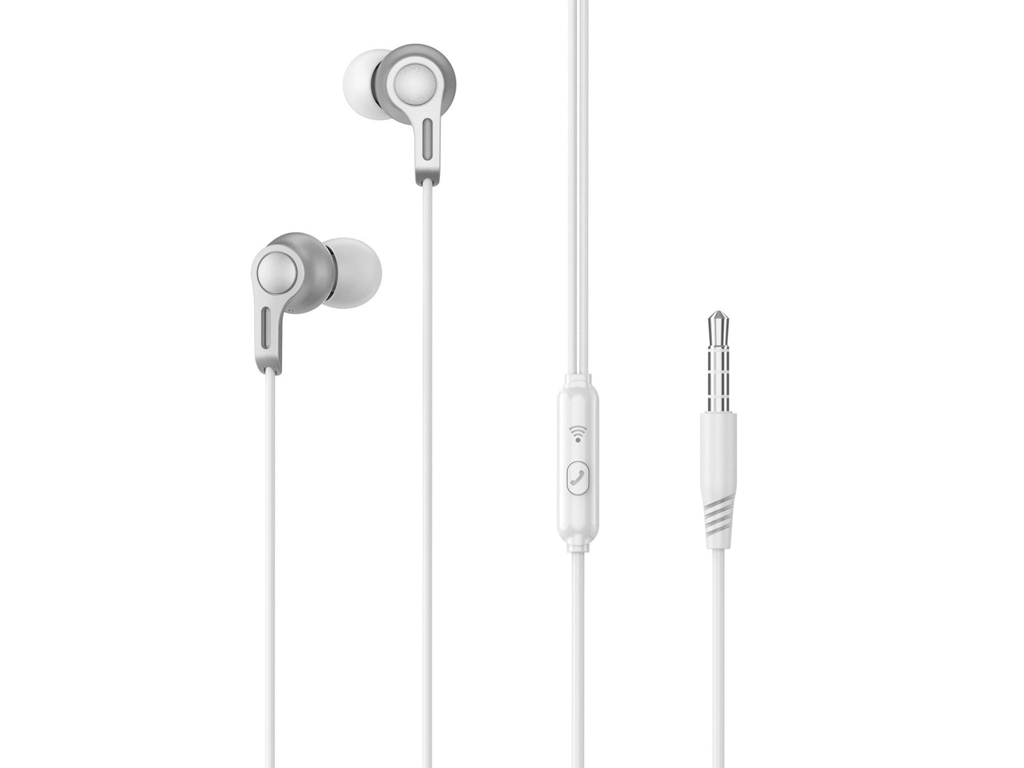 Techancy Auscultadores Intra-Auriculares De 3,5 Mm Brancos De 1,2 M