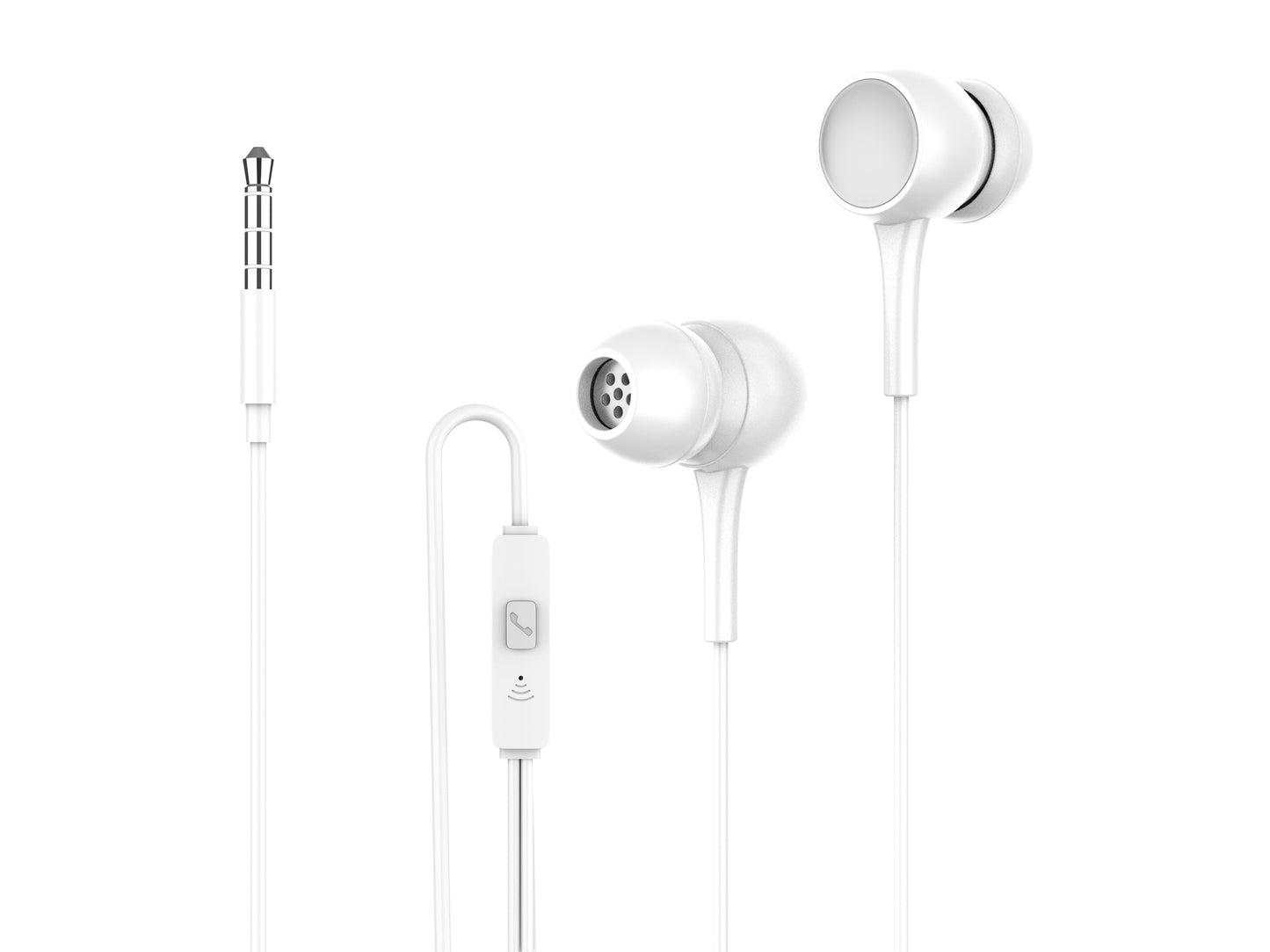 Techancy Auscultadores Intra-Auriculares Com Fios Brancos 1,2 M