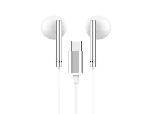 Techancy Auscultadores Estéreo Em Metal Branco TD8090, Porta