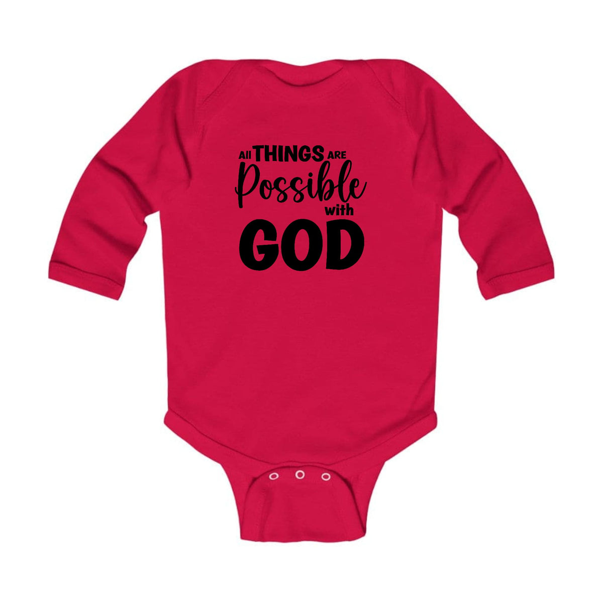 Infant Long Sleeve Graphic T-shirt All Things are Possible with God -