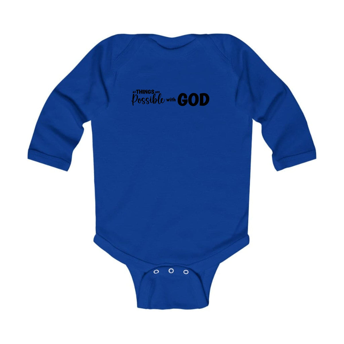 Infant Long Sleeve Graphic T-shirt All Things are Possible with God -