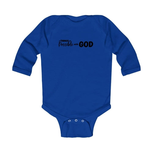 Infant Long Sleeve Graphic T-shirt All Things are Possible with God -