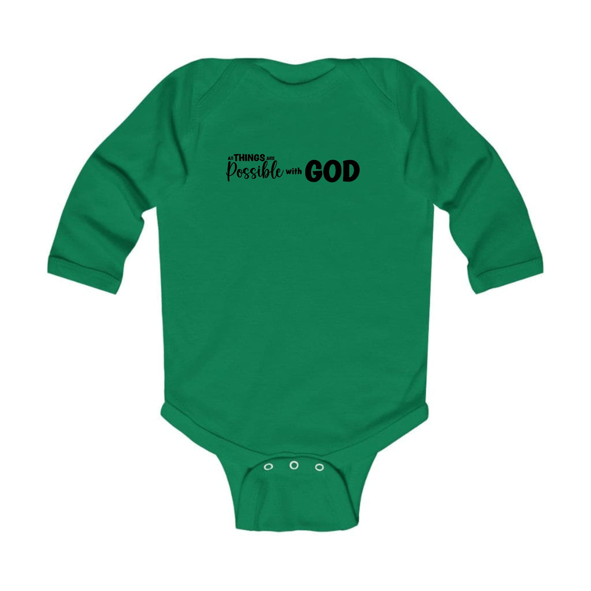 Infant Long Sleeve Graphic T-shirt All Things are Possible with God -