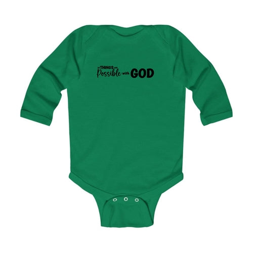 Infant Long Sleeve Graphic T-shirt All Things are Possible with God -
