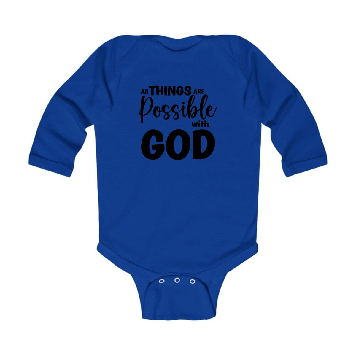 Infant Long Sleeve Graphic T-shirt All Things are Possible with God -