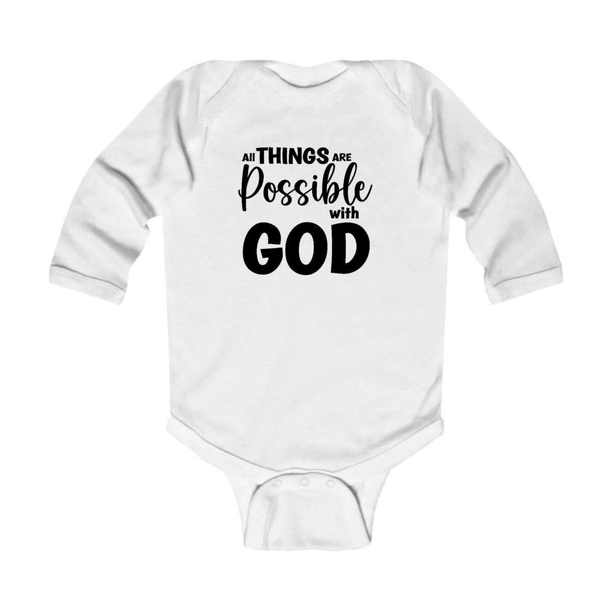 Infant Long Sleeve Graphic T-shirt All Things are Possible with God -