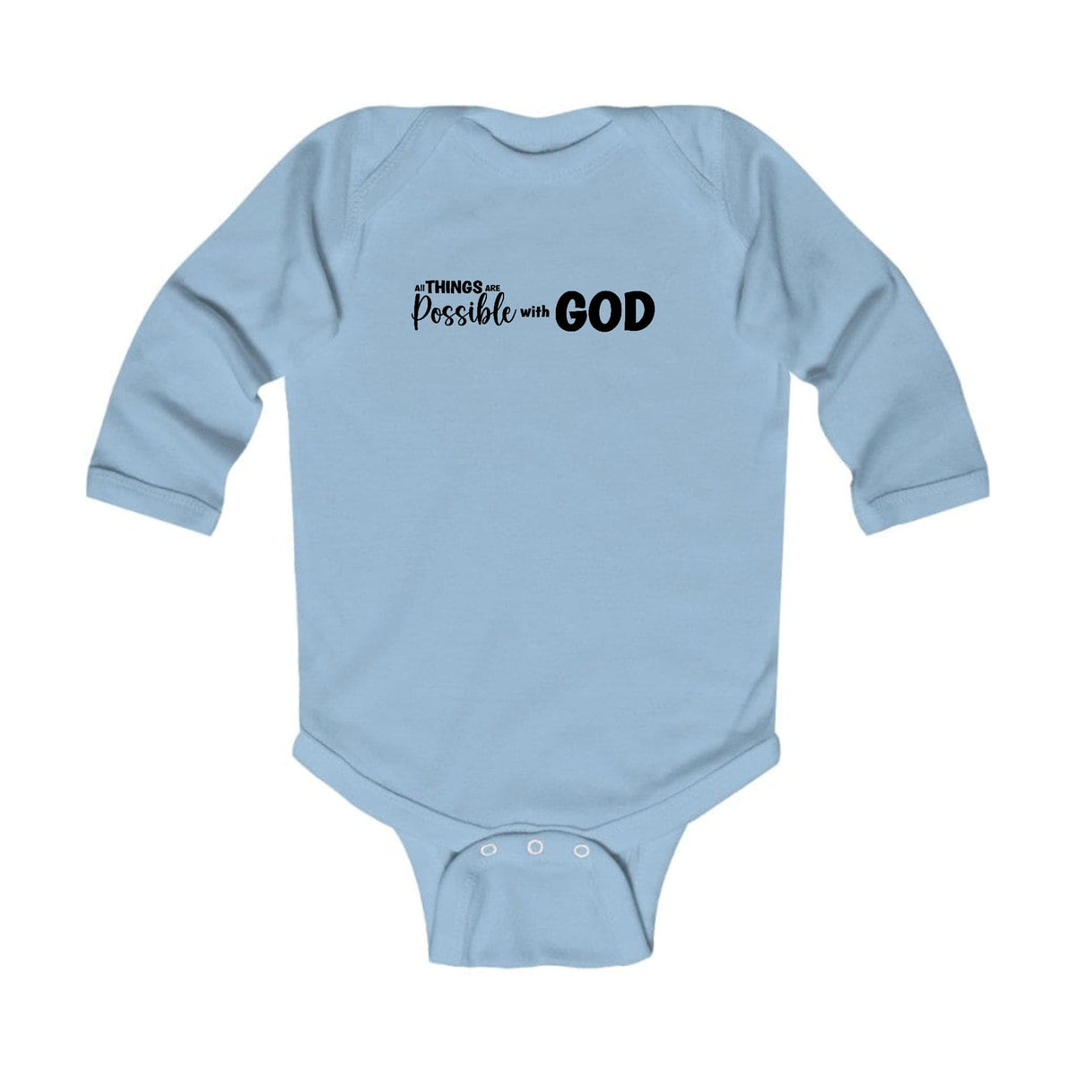 Infant Long Sleeve Graphic T-shirt All Things are Possible with God -