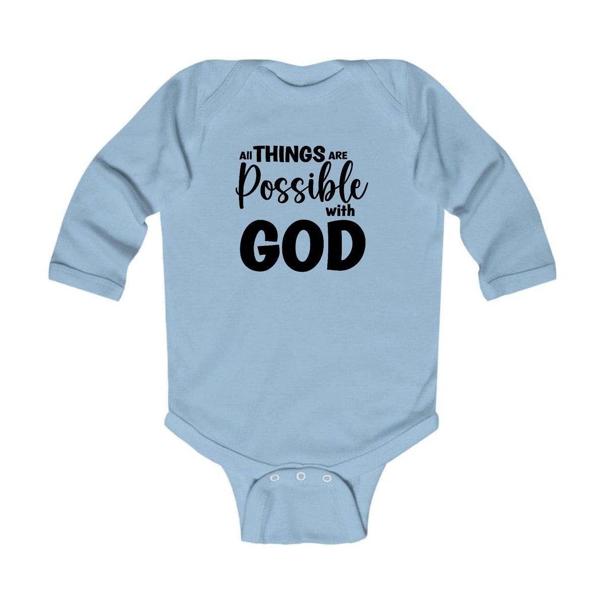 Infant Long Sleeve Graphic T-shirt All Things are Possible with God -